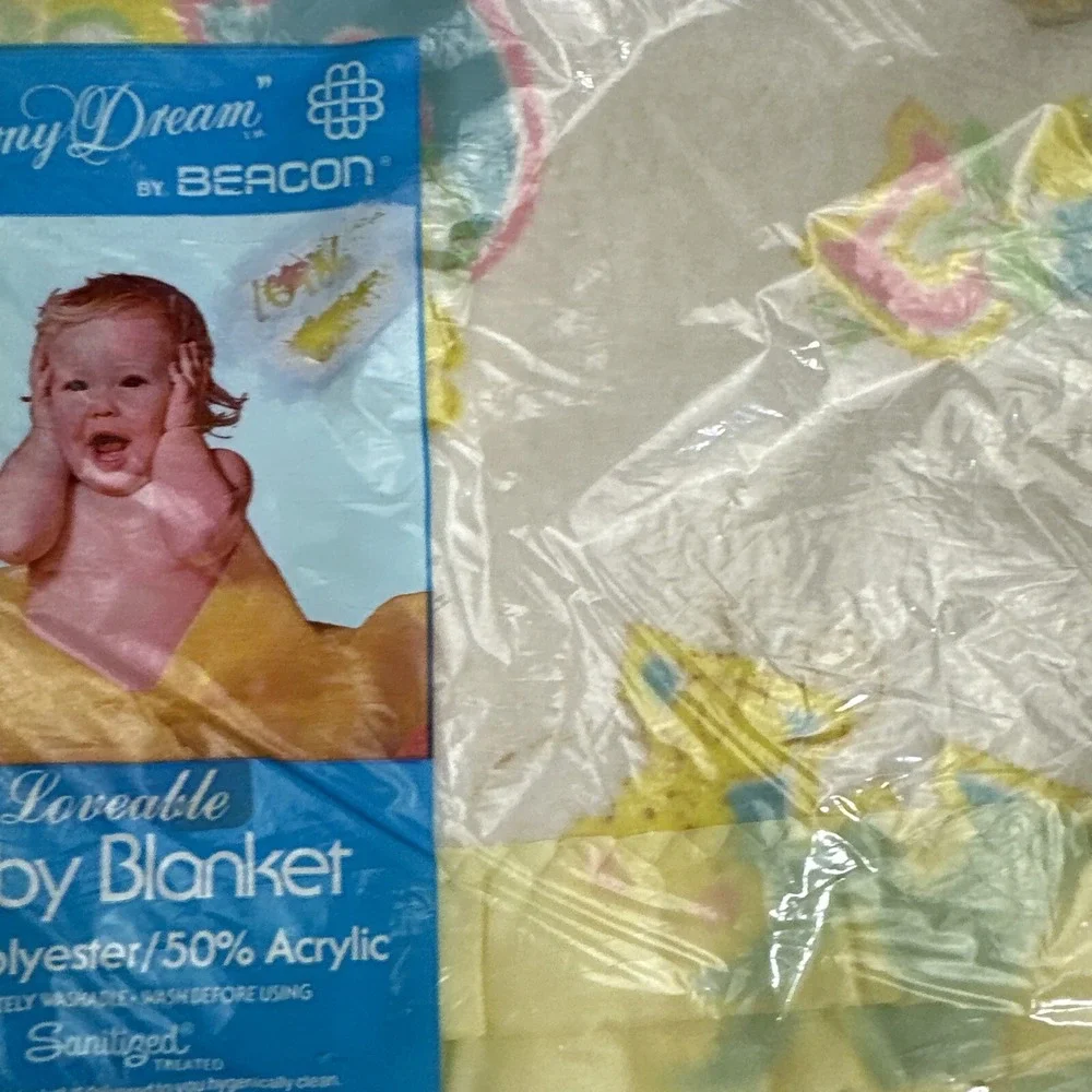 Vintage Downy Dream by Beacon Baby Blanket NIP Animals ABCs 40x45 Made in USA